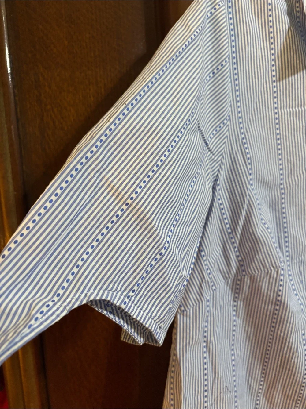 Talbots Blue and White Striped Popover Shirt - Picture 3 of 9